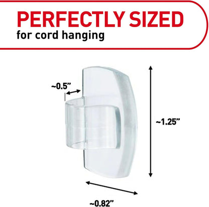Command Round Cord Clips, Damage-Free Hanging Cable Clips, No Tools Wall Clips for Hanging Electrical Cables of Christmas Decorations, 13 Clear Cord Clips and 16 Command Strips