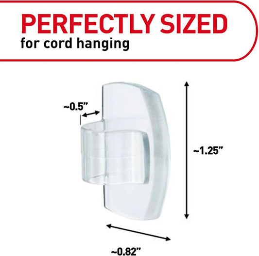 Command Round Cord Clips, Damage-Free Hanging Cable Clips, No Tools Wall Clips for Hanging Electrical Cables of Christmas Decorations, 13 Clear Cord Clips and 16 Command Strips