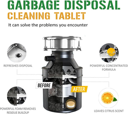 Garbage Disposal Cleaner Deodorizer Tablets 24 Pack Sink Freshener Kitchen | Deep foaming clean, Fresh scent, All disposal compatible,Effortless maintenance