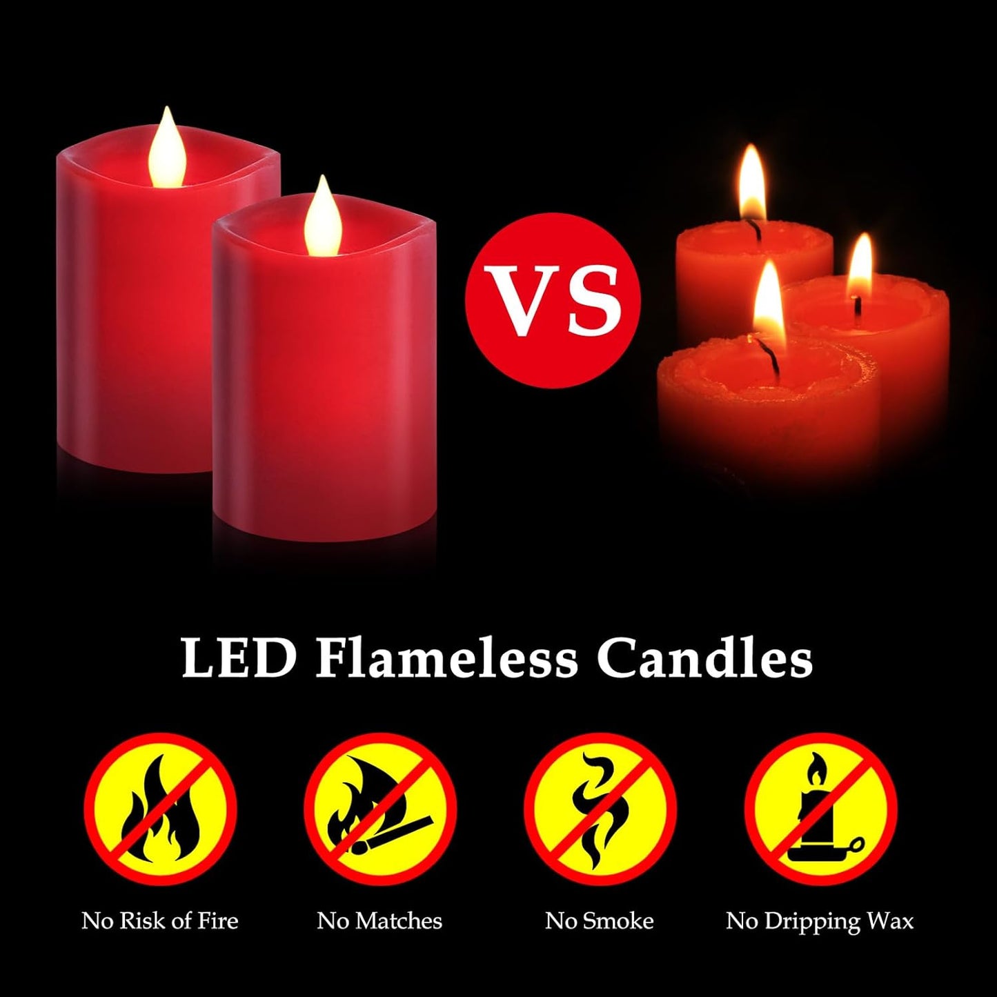 3"x4" Flickering Flameless Battery Candles with Timer, White Realistic LED Pillar Candles, Set of 2 Large Remote-Operated Candles for Home Indoor/Outdoor & Holiday Decor