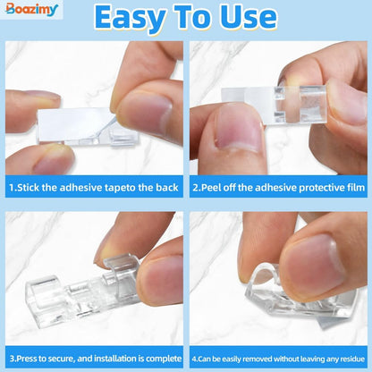 Self Adhesive Cable Clips 60 Pcs, 7.5mm Black Wire Holders with Strong Adhesive, Cord Management Organizer for Under Desk Wall TV PC Ethernet Cable