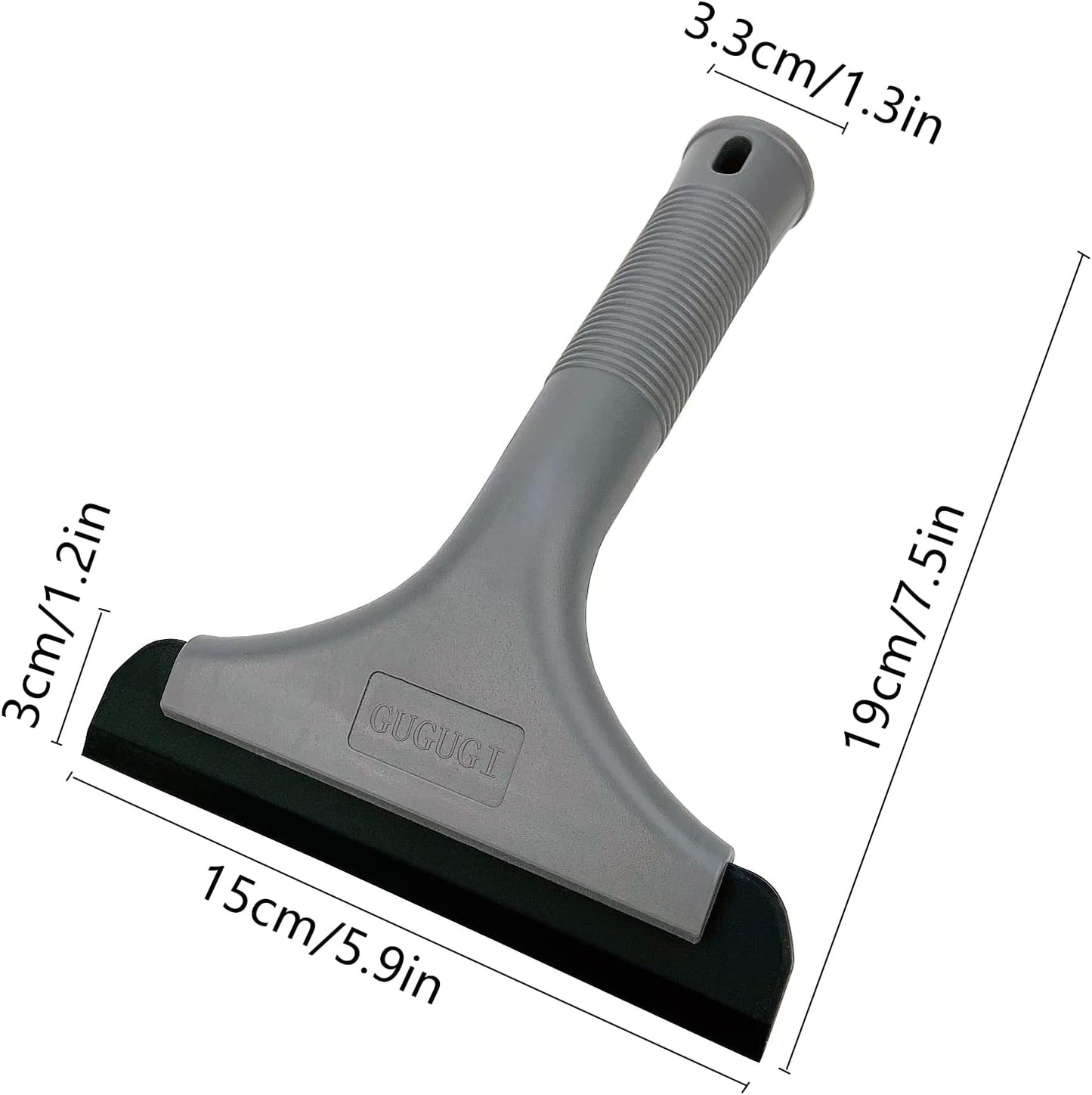 Super Flexible Silicone Squeegee, Auto Water Blade, Water Wiper, Shower Squeegee, 5.9'' Blade and 7.5'' Long Handle, for Car Windshield, Window, Mirror, Glass Door