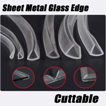 10ft Transparent U-Shaped Sealing Strips for Glass Tables, Edge Protector Strips Glass Edge Banding Veneer Channel Edge Trim for Tempered Glass Cabinet(6-7mm)