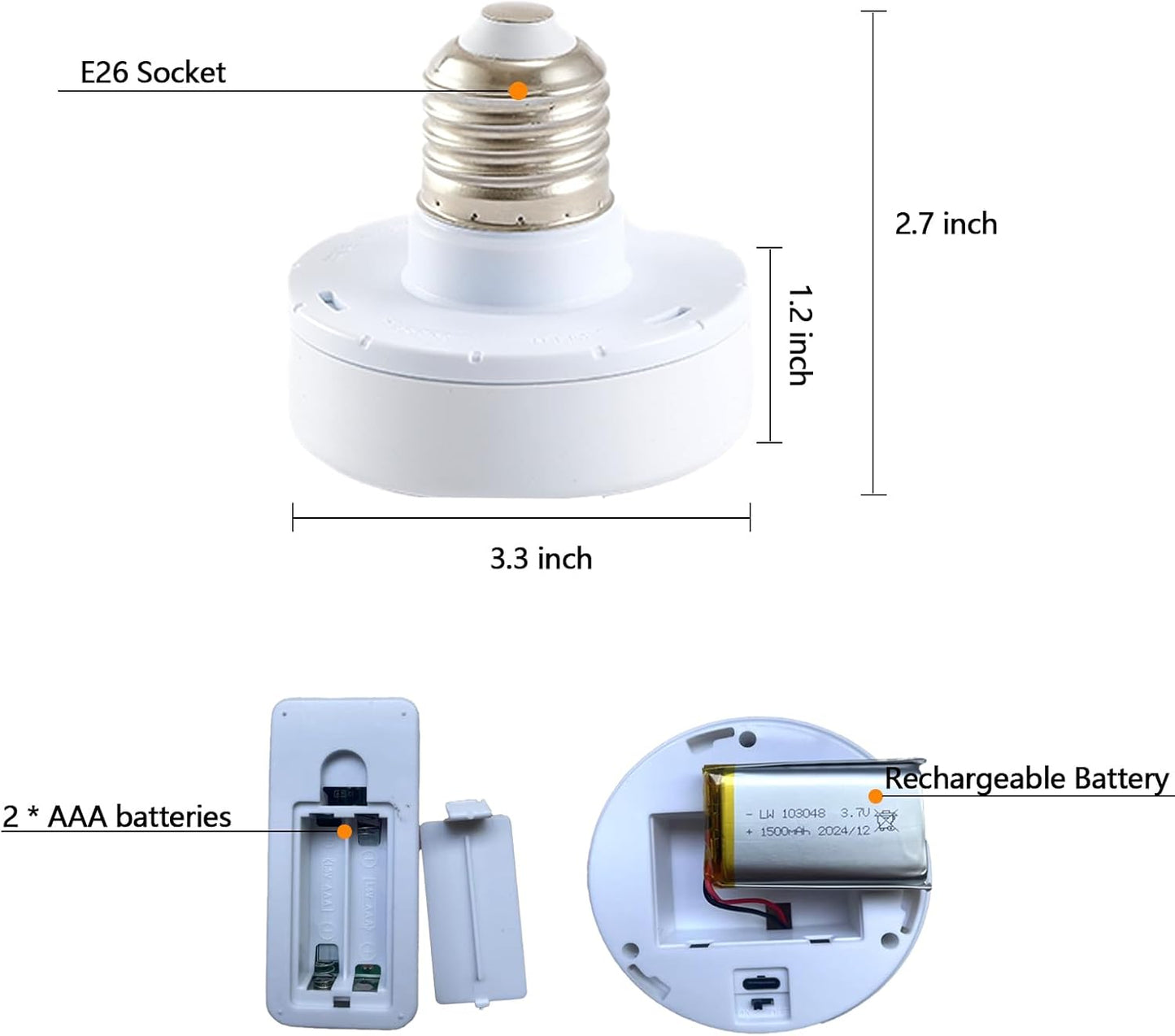 XSDeTu Rechargeable Battery Operated Wall Sconces Set of 2, Modern Battery Powered Wall Light with Wooden Arm & Remote Control, Adjustable 3 Colors Dimmable Wall Lamps for Bedroom, Living Room