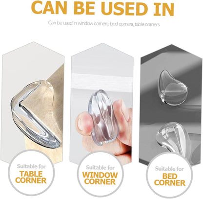 10Pcs Transparent Silicone Corner Protectors Baby Proof Furniture Edge Guards Self-Adhesive Safety Covers for Tables Cribs Desks 1.06In