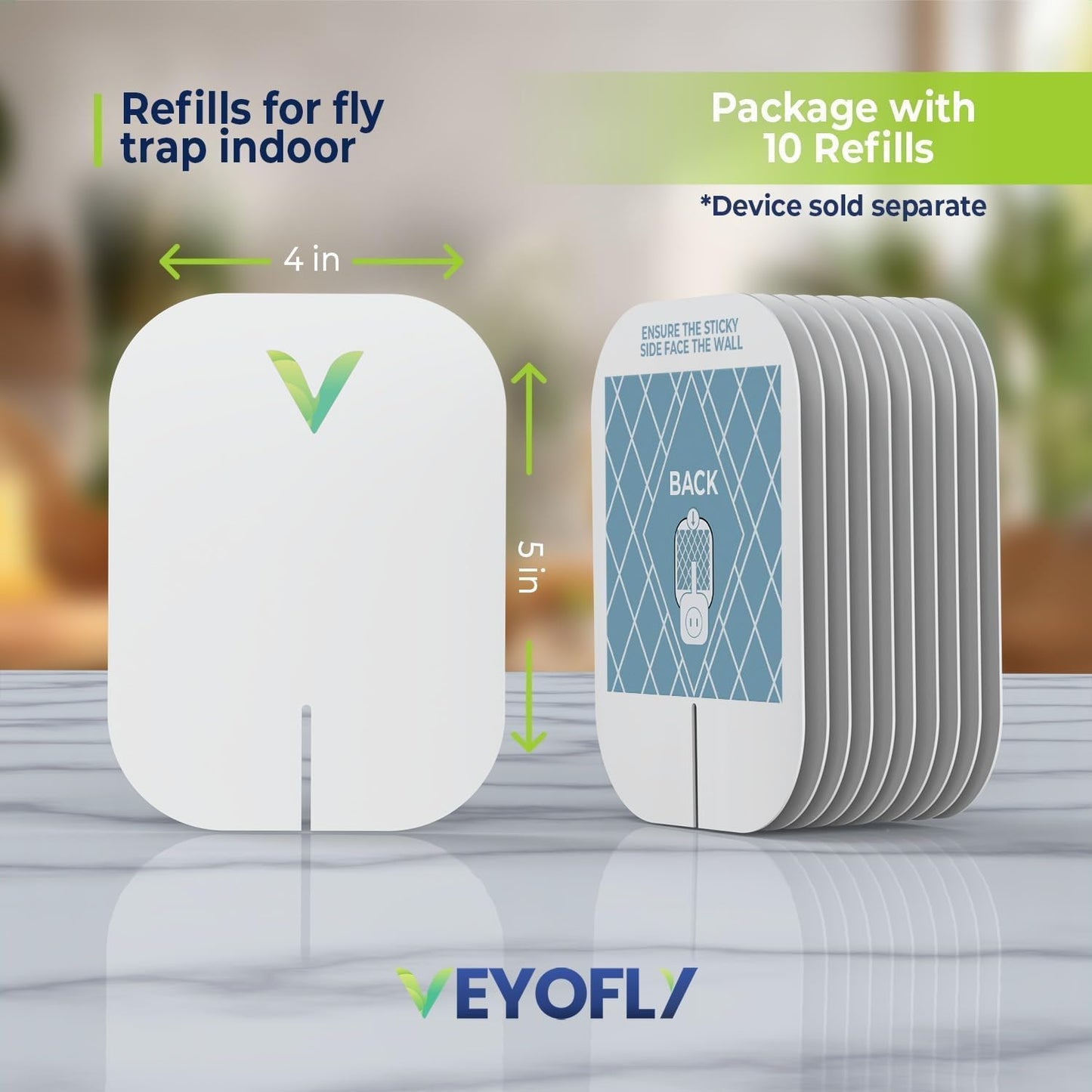 VEYOFLY Fruit Fly Traps for Indoors (2 Device + 4 Refills), Gnat Trap Indoor Plug in, Bug Traps, Flying Insect Trap, Gnat Traps for House Indoor, Fly Trap Indoor for Home Bug Light, Gnats Catcher