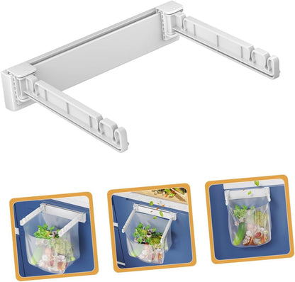 PRETYZOOM Wall Mounted Trash Bag Holder Rack Multi-Functional Foldable Kitchen Garbage Bag Stand Holder for Sink No Drill Installation