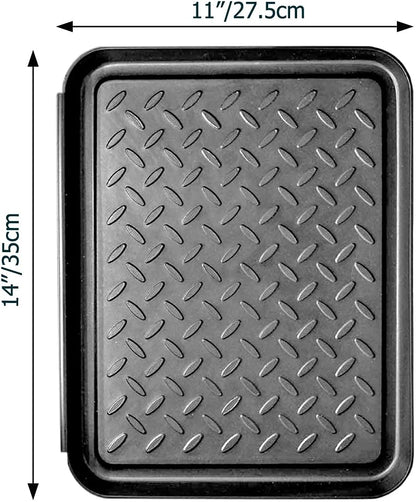3PCS Boot Tray,Shoe Mat,Multi-Purpose Garden Tool Tray,Pet Food Mat,Waterproof for Indoor and Outdoor (Black, 14 x 11 Inch)