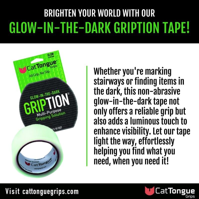 CATTONGUE GRIPS Non-Abrasive Grip Tape Roll - 2” Wide Heavy-Duty, Waterproof Anti-Slip Tape for Bathtubs, Stair Treads, Ramps & More - Indoor & Outdoor Non-Skid Solution (Clear, 10ft)