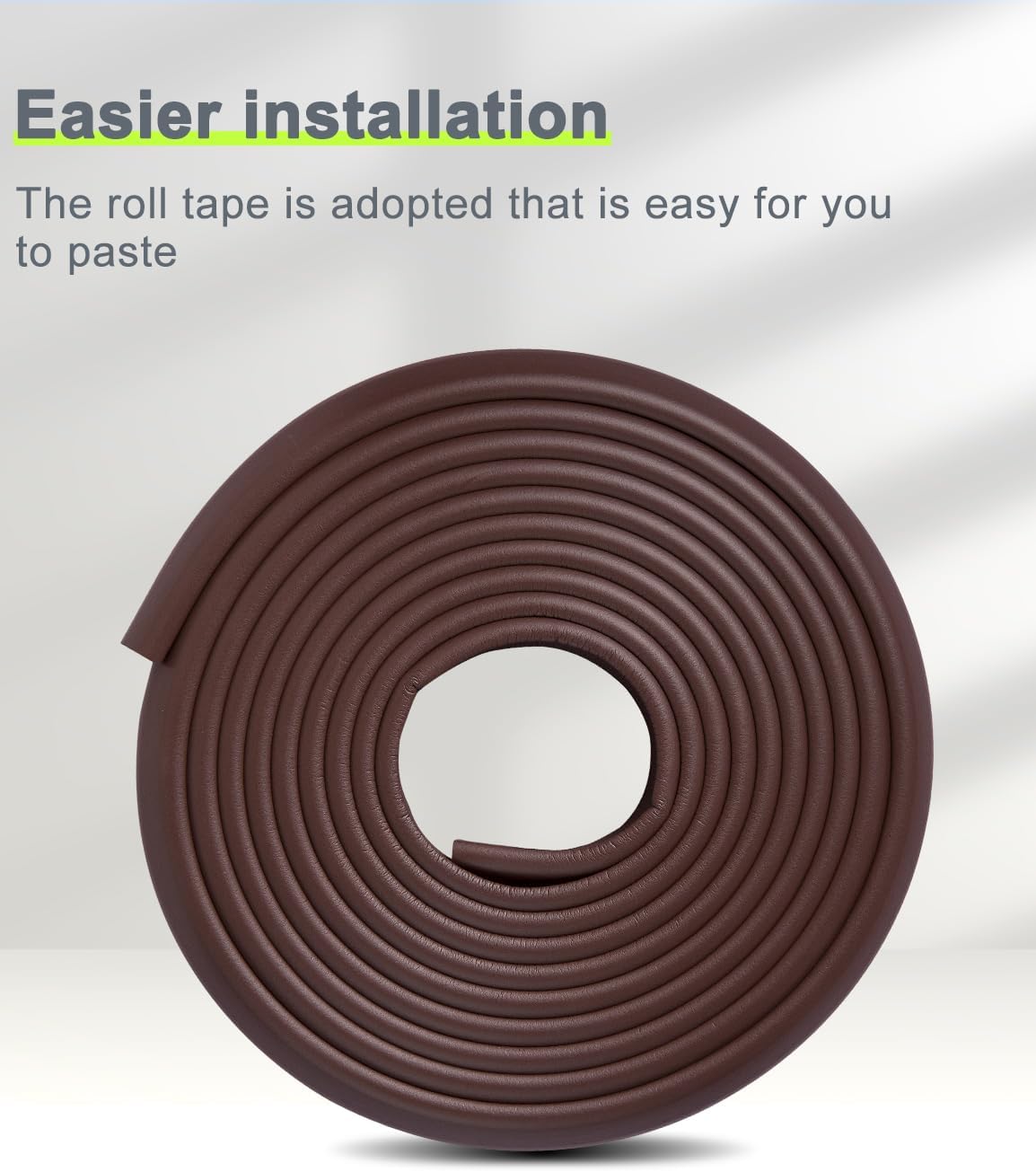 Foam Corner Protector Edge and Corner Guard, with 12.5 feet Length Foam Safety Bumpers, Baby Proofing Safety Table Corner Protectors (Coffee 12.5ft)