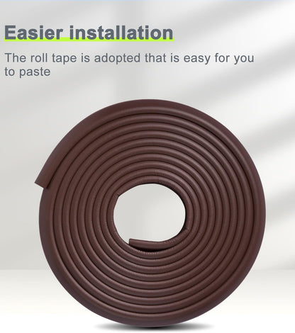 Foam Corner Protector Edge and Corner Guard, with 12.5 feet Length Foam Safety Bumpers, Baby Proofing Safety Table Corner Protectors (Coffee 12.5ft)