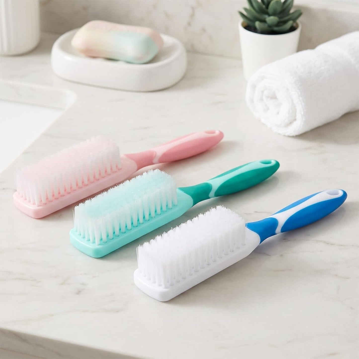3 PCS Shoe Cleaning Brush, Scrub Brush for Stains, Laundry Scrub-Brush, Shoe Brushes with Long Handled, Soft Bristle Cleaning-Brush, Laundry Stain Remover Brushes for Clothes, Carpet, Shoes (8 Inch)