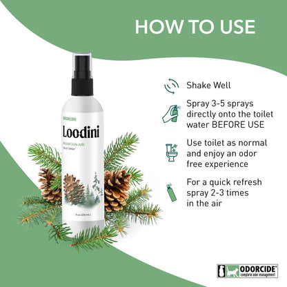 Odorcide Loo-Dini Lavender Vanilla 8oz Toilet Spray & Bathroom Spray – Use This Bathroom Spray Odor Eliminator Before You Go – Poop Spray For Toilet and Bathroom Air Freshener & Bathroom Deodorizer