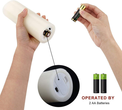 Hausware Flameless Candles Battery Operated Candles Set of 12 (D: 3" x H: 4") Real Wax Pillar Flickering Candles LED Flameless Candles with Remote and Timer Control (Ivory Color)