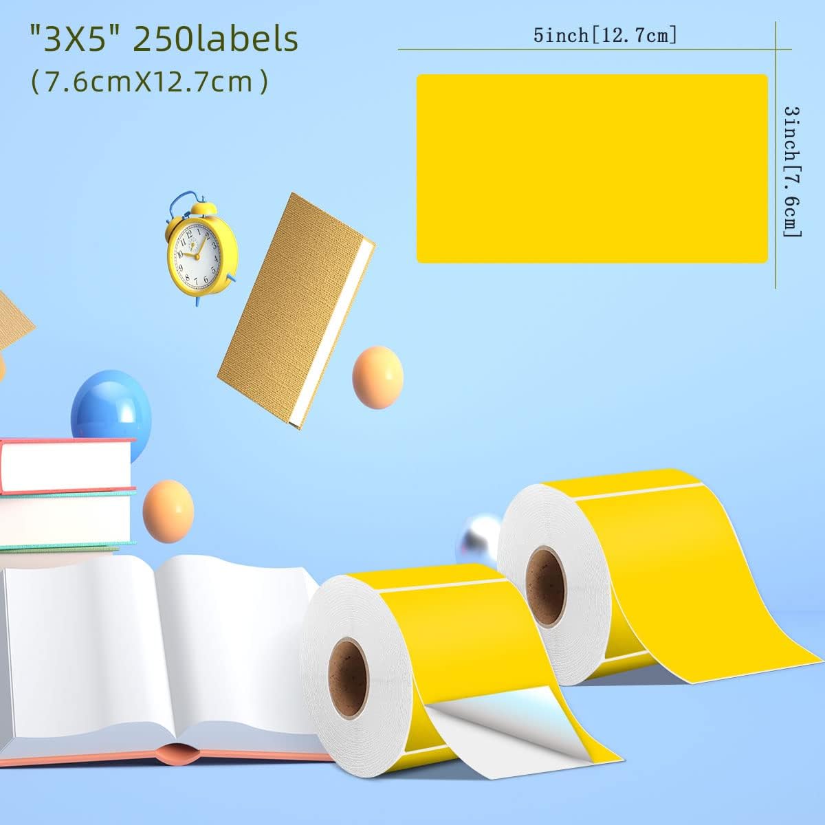 PARLAIM 3 X 5 Inch Rectangle Adhesive Color Coding Stickers,Square Inventory Stickers -250 Per Dispenser Box (Fluorescent Green)