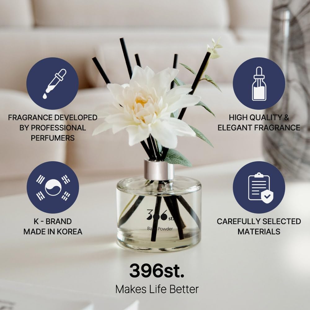 396 st. Rose Flower Reed Diffuser, Vanilla Lavender, 200ml(6.7oz) / Reed Diffuser Sets, Home Fragrance, Scented Oils, Home & Bathroom Décor