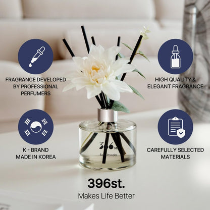 396 st. Rose Flower Reed Diffuser, Vanilla Lavender, 200ml(6.7oz) / Reed Diffuser Sets, Home Fragrance, Scented Oils, Home & Bathroom Décor