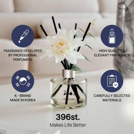 396 st. Rose Flower Reed Diffuser, Vanilla Lavender, 200ml(6.7oz) / Reed Diffuser Sets, Home Fragrance, Scented Oils, Home & Bathroom Décor