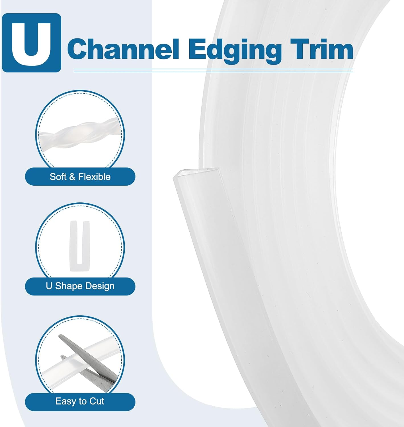 PATIKIL U Channel Edging Trim, 26Ft Sheet Metal Edge Guard Protector Rubber Edge Trim Air Sealed Seal Strip, 5/64" Slot, Fits 1/16"-5/64" Edge, 9/32" x5/128 x5/32