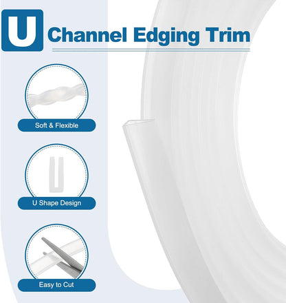 PATIKIL U Channel Edging Trim, 26Ft Sheet Metal Edge Guard Protector Rubber Edge Trim Air Sealed Seal Strip, 5/64" Slot, Fits 1/16"-5/64" Edge, 9/32" x5/128 x5/32