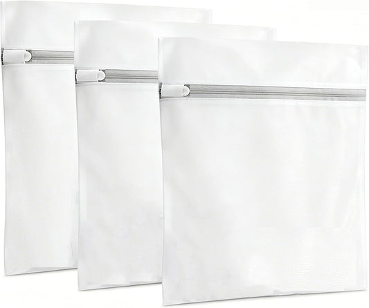 3Pcs Mesh Laundry Bags with Sturdy Zipper,washing Bags for Washing Delicates,Protect Clothes in Washing Machine for Home, College & Dorm (3 Medium)