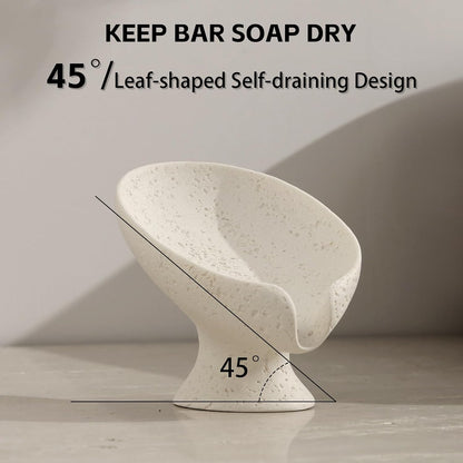 Soap Dish, Bar Soap Holder, Travertine Stone Look, Off White | Self Draining,Sponge Holders Tray for Shower,for Dispenser,Scrubber,Bottle,Cup on Bathroom Kitchen Bathtub Sink or Counter