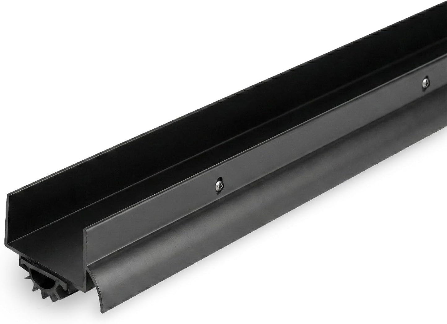 BARZEN Aluminum U Shaped Door Bottom Sweep with Drip Cap - Under Door Seal for Exterior Doors - Screw On Weather Stripping Door Seal - Weatherstrip Bottom of Door - Aluminum Mill, 36 Inches
