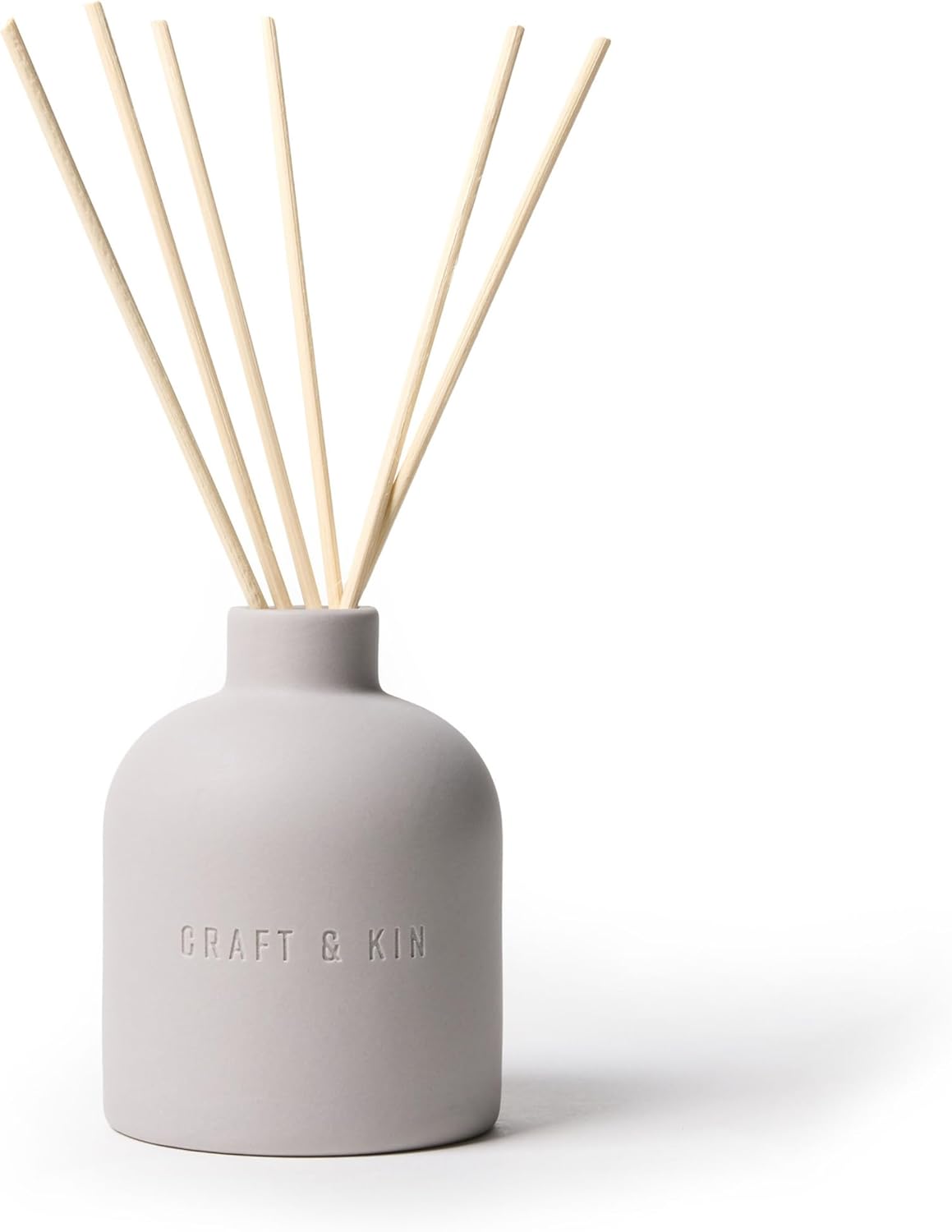 Craft & Kin Reed Diffuser for Home & Bathroom – Neroli & Jasmine Holiday Reed Diffuser Set with Fragrance Sticks, Long-Lasting Alcohol-Free Winter Scent, Earthenware Collection, 6.7oz