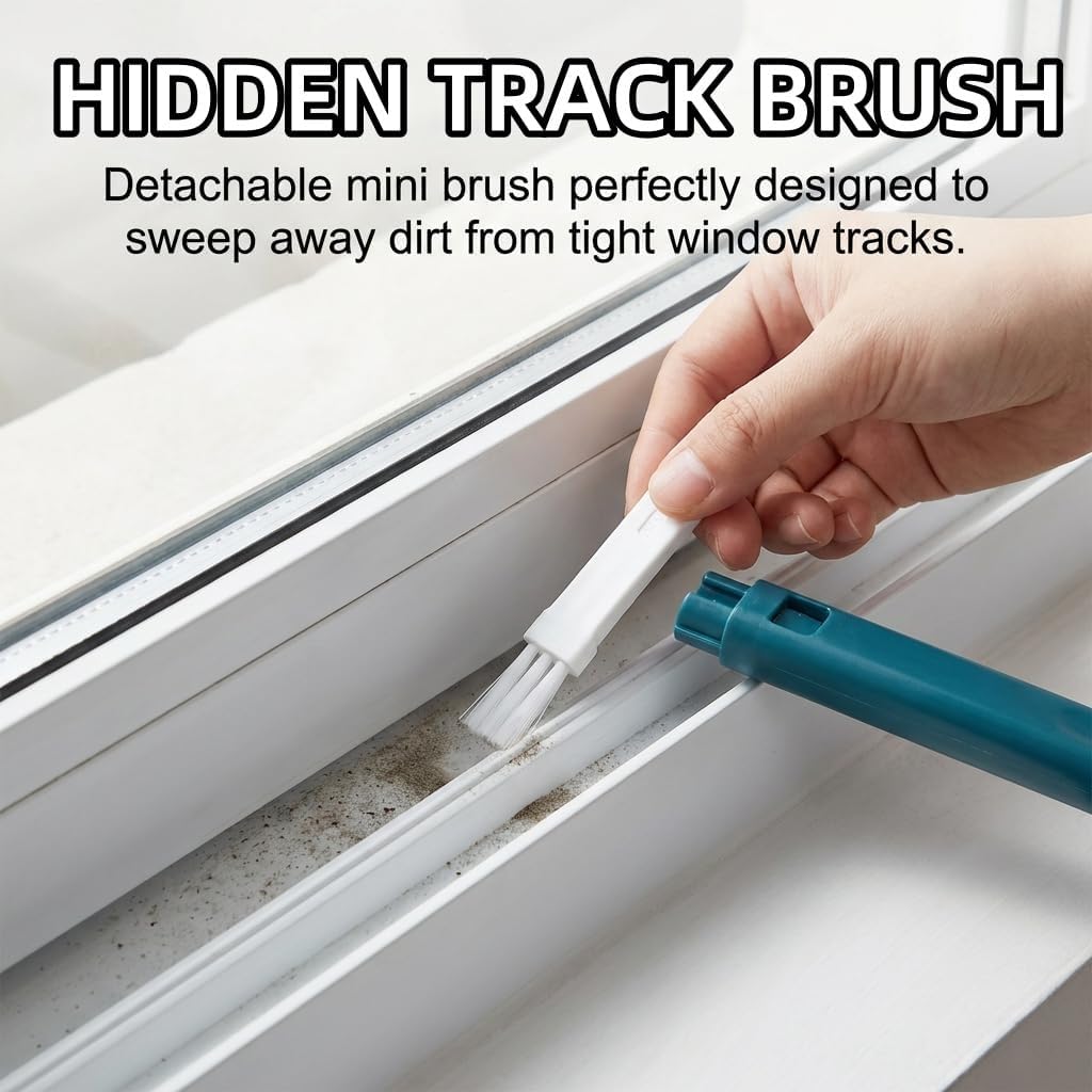 2 in 1 Window Screen Cleaning Brush, 2026 Upgraded Window Screen Cleaning Brush, Double-Sided, Suitable for Both Wet and Dry Use; Ideal for Windows and Glass (Green+Blue)