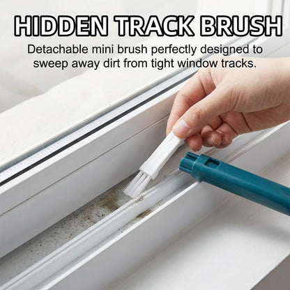 2 in 1 Window Screen Cleaning Brush, 2026 Upgraded Window Screen Cleaning Brush, Double-Sided, Suitable for Both Wet and Dry Use; Ideal for Windows and Glass (Green+Blue)