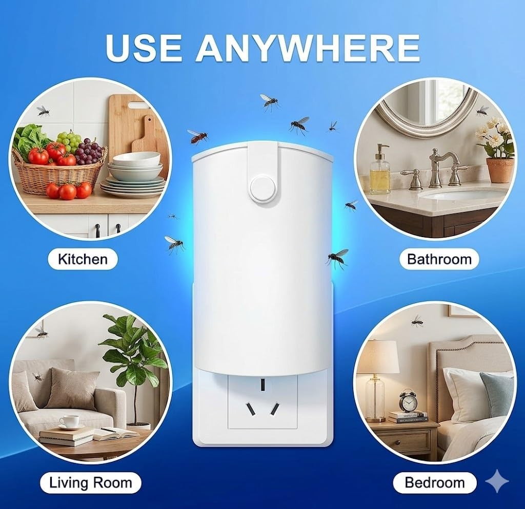 Flying Insect Trap, 2 Devices Fruit Fly Traps for Indoors with 8 Sticky Boards, Gnat Traps for House Indoor Fly Catcher with Blue UV Light, Mosquito Moth Bug Catcher for Home, Kitchen(2026 Upgrade)