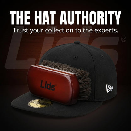 Lids Premium Horsehair Hat Brush - Soft Bristle Wood Handle Felt Hat Cleaner - Professional Hat Brush Cleaning Removes Dust Stains Pet Hair from Cowboy, Felt, Wool Fedoras, Baseball Caps & Snapbacks