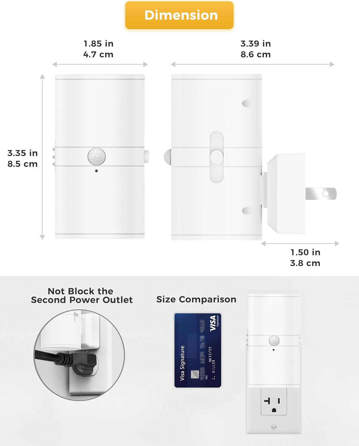 L LOHAS LED Motion Sensor Night Light, Dimmable Night Lights Plug into Wall, Plug in Nightlight, Motion Sensor Light Indoor for Bathroom Hallway Bedroom Stairs Kids Elderly [3000K,2 Pack]