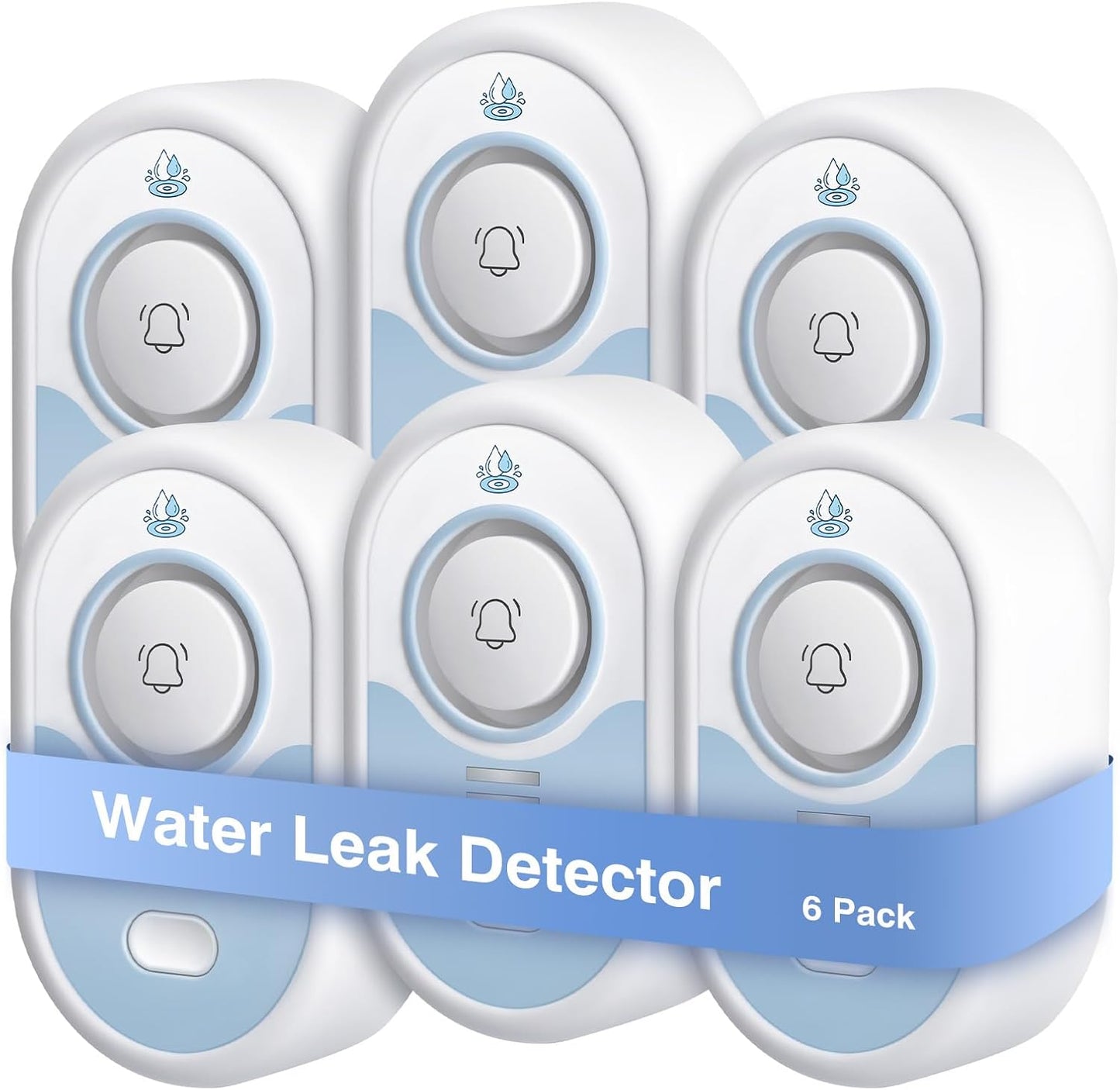 Water Leak Detector 5 Pack, 5-Year Battery Life, Water Alarm with Low Battery Warning, 100dB Loud Sound and Self-Test Function, IP66 Waterproof for Home Basement Kitchen(Not Support Wi-Fi)