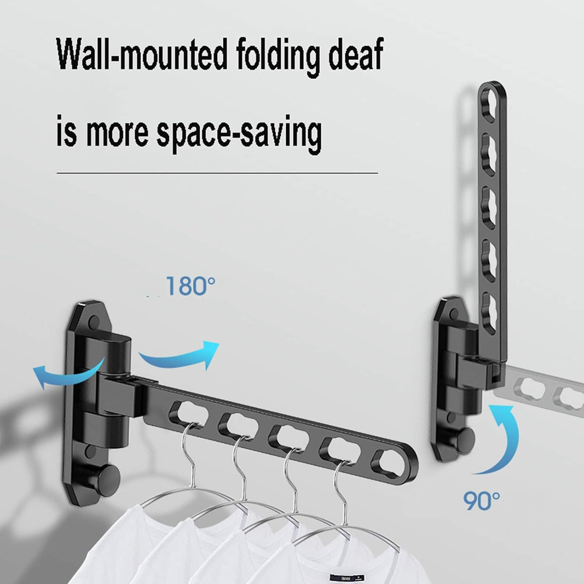 Laundry Rack, Wall-Mounted Airer, Folding Drying Rack Bathroom Invisible Clothes Rail Wall-Mounted Balcony Bathroom Small Clothes Drying Artifact