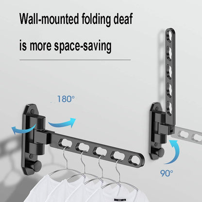 Laundry Rack, Wall-Mounted Airer, Folding Drying Rack Bathroom Invisible Clothes Rail Wall-Mounted Balcony Bathroom Small Clothes Drying Artifact