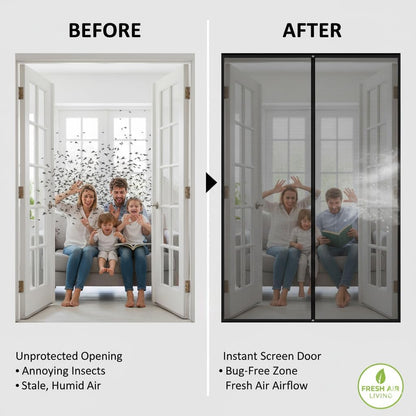 Premium Magnetic Screen Door, Heavy-Duty Reinforced Mesh, Ultra-Dense Weave, Smooth Auto-Close, Pets & Kids – Hands-Free, No-Gap Seal