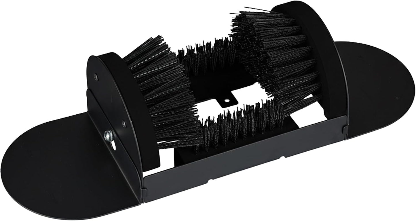 Relaxdays Shoe Scraper with All-Round Brushes, Outdoor Doormat, Heavy Duty Bristles, Floor Mounting, Black