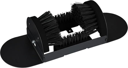 Relaxdays Shoe Scraper with All-Round Brushes, Outdoor Doormat, Heavy Duty Bristles, Floor Mounting, Black