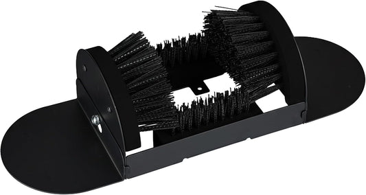 Relaxdays Shoe Scraper with All-Round Brushes, Outdoor Doormat, Heavy Duty Bristles, Floor Mounting, Black