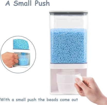105 Oz Laundry Detergent Dispenser with Nail - Wall Mounted Scent Booster Beads Container, Softener Beads Storage, Rice Dispenser, Dry Food/Solid Grain Organizer