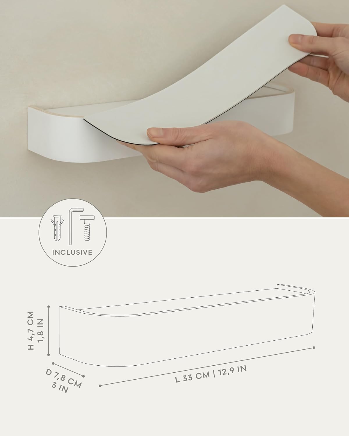 Kazai. Key Holder 'Toke' | Minimalist Key Hook Design from Berlin | Modern Key Holder Wall Mount with Wooden Shelf | Key Rack for Wall as Entryway Organizer | Walnut