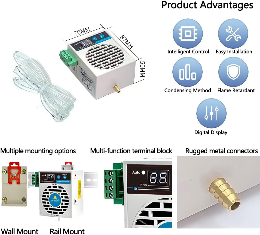 Mini Dehumidifier for Confined Space Electric Box/Storage Cabinet/Closet/Safes/Grow Tent