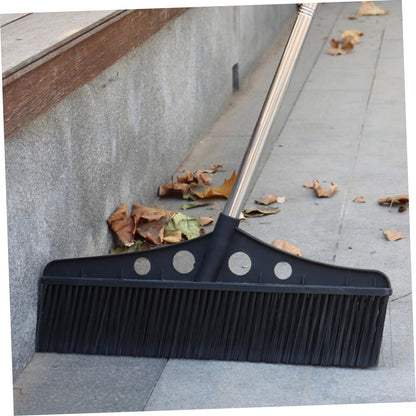Outdoor Heavy Duty Wide Broom for Garden Cleaning Detachable Handle Stainless Steel Scrub Brush for Concrete Decks Patios and