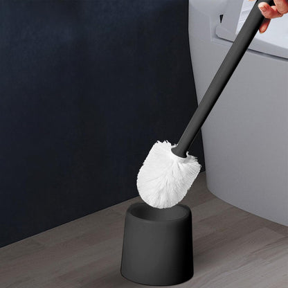 Toilet Brush and Holder Set Toilet Bowl Brush and Holder for Deep Cleaning Under Rim, Durable Bristles, Toilets Cleaner Cleaning Brushs Bathroom Accessories Cleaning Tools, Black, White
