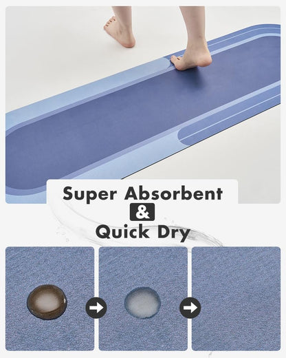 MontVoo Bath Mat - Non Slip, Quick Dry, Stain Resistant Bath Mat Rug for Bathroom Floor - Easy Care Shower Rug for Outside Bathtub - 17"x27" Grey