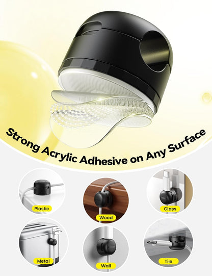 8-Pack JOYROOM Magnetic Cable Clips Organizer [Cord 360° Rotatable] Wire Keeper Holder with Strong Adhesive, Nightstand Desk Cable Management Phone Charger Holder for Car Wall Home Office Accessories