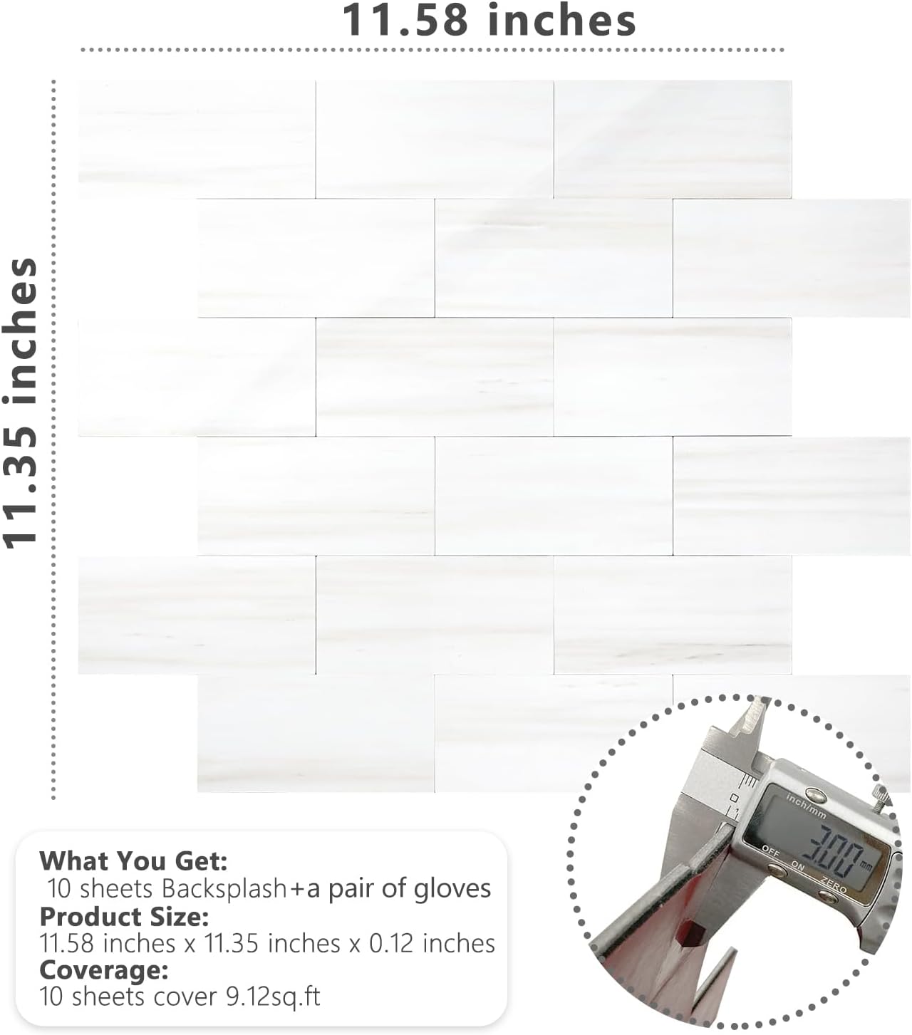 STICKGOO 10-Sheet Subway Tile Peel and Stick Backsplash, Seamless Design Polished Eurasia Beige Kitchen Backsplash Wall Tiles, Glossy Surface Waterproof Stick on Tile for Bathroom, RV, Fireplace