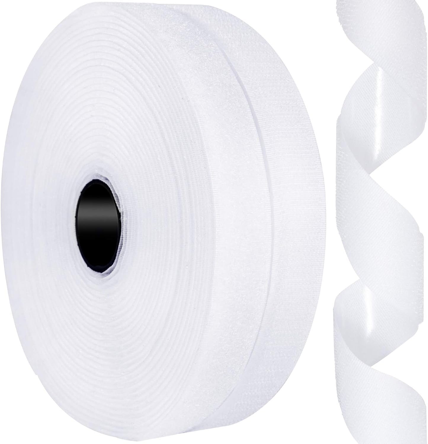 26Feet Hook and Loop Tape Sticky Back Fastener Roll, Nylon Self Adhesive Heavy Duty Strips Fastener for Home Office School Car and Crafting Organization (1, Black-3m, 26ft x 1in)