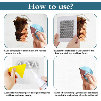 4'' by 4'' Drywall Repair Patch, 5 Pcs Wall Patch Repair Kit, Self Adhesive Wall Mesh Repair, Large Hole Patch for Drywall, Sheet Rock Patch, Aluminum Metal Sheetrock Ceiling Dry Wall Patch